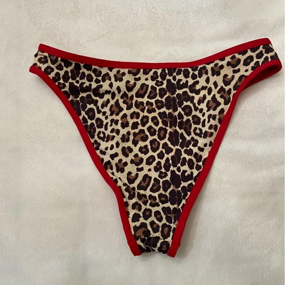 New! Frankie's Bikinis Dove Leopard Print Bikini Bottom 1006